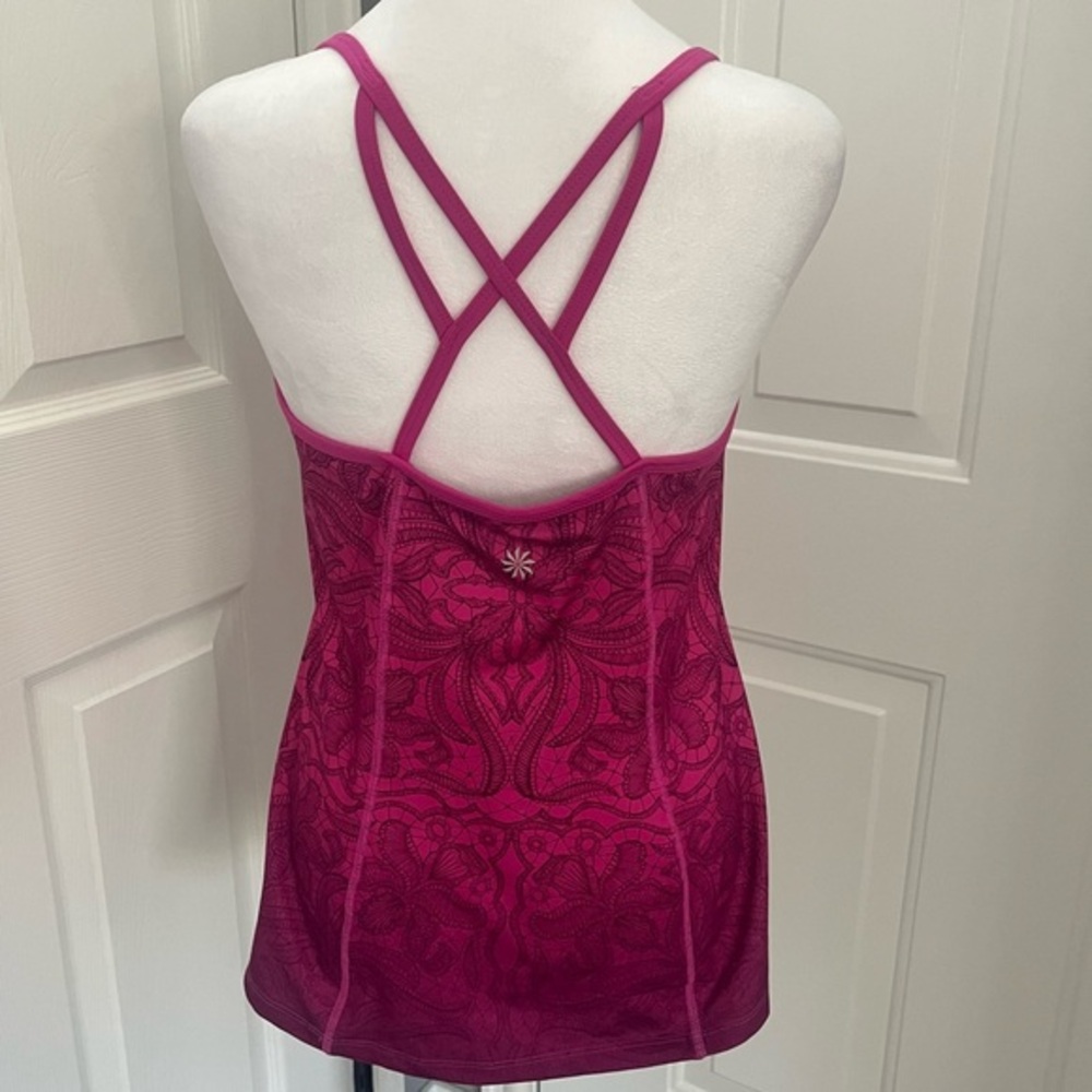 Athleta Harmonious Strappy Medium Yoga‎ Tank Top Gym CrissCross Built Bra 581305